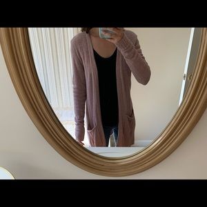 Light pink long cardigan.